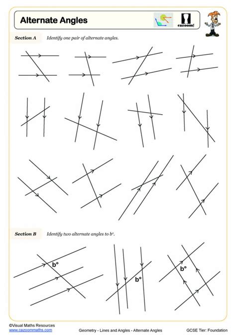 Alternate Corresponding Angles Worksheet