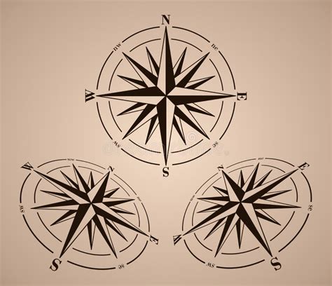 Satz Kompassrosen Oder Windrosen Vektor Abbildung Illustration Von
