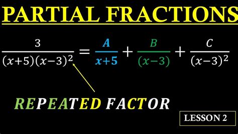 Partial Fractions Repeated Factor Lesson Youtube