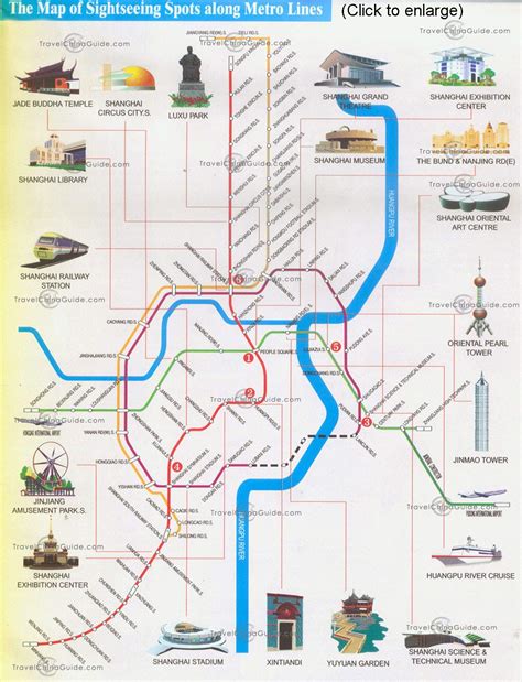 Shanghai Maps China Tourist Attractions Districts City And Suburb