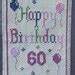 Cross Stitch Pattern Happy Birthday 60th Lavender Balloons Birthday