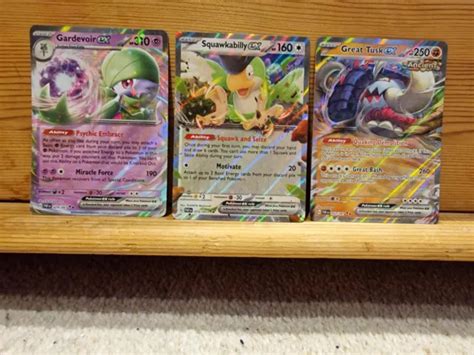 POKÉMON PALDEAN FATES 3 Card Ex Bundle Great Tusk Gardevoir