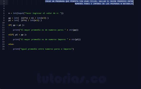 Sentencia If Else Python Mayor Promedio Numeros Pares E Impares