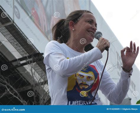 Venezuelan Opposition Leader Maria Corina Machado Giving a Speech ...