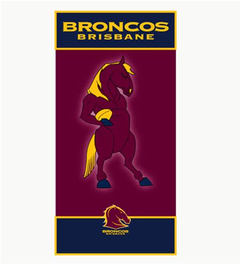 Brisbane Broncos Mascot Beach Towel :: Brisbane Broncos :: NRL - Rugby ...