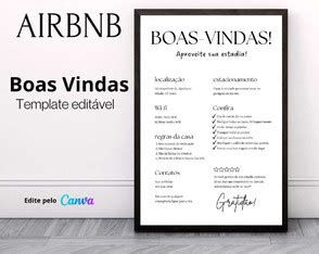 Template Airbnb Boas Vindas Coleção de Nobru Designer nobrudesigner