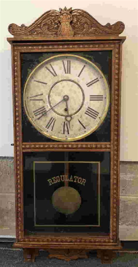 Antique Oak William Gilbert Regulator Wall Clock Nov 24 2018 Greenwich Auction In Ct