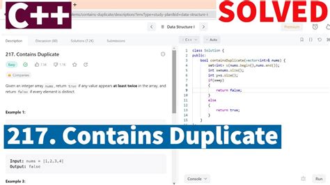 217 Contains Duplicate Solved In C Leetcode Problem YouTube