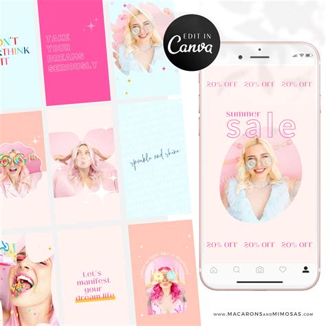 Bright Boho Instagram Story Templates Canva • Macarons And Mimosas