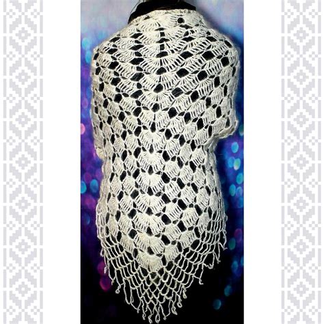 Hand Knitted Wool Shawl Ukrainian Vesna