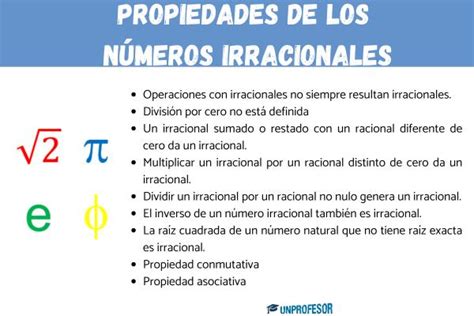 9 Propiedades De Los Números Irracionales