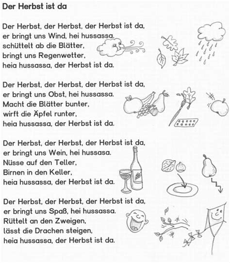 Genial Text Kinderlied Der Herbst Ist Da