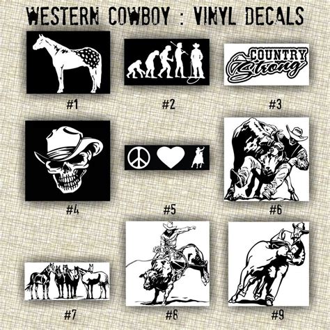 Cowboy Vinyl Decals 1 9 Horse Sticker Car Decal Western