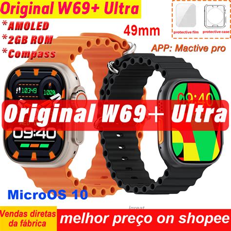 Microwear W69 Ultra AMOLED Relógio Inteligente 2GB ROM 49MM 9 Série