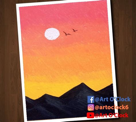 Sunset Oil Pastel Drawing | Oil pastel drawings easy, Soft pastels ...