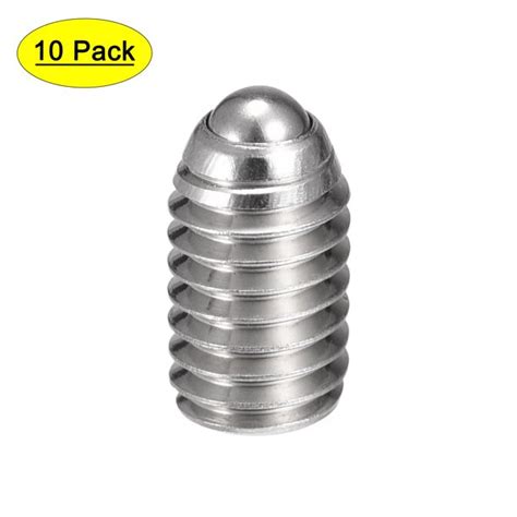 Uxcell M6 X 10mm 304 Stainless Steel Spring Hex Socket Ball Point Set Screws 10 Pack