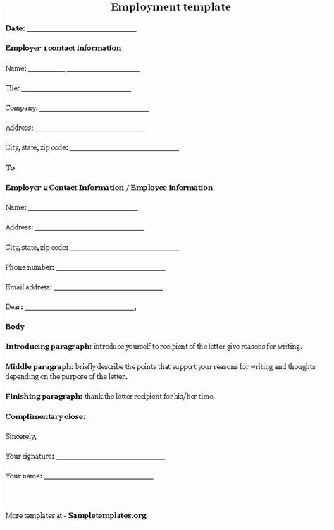 Employee Contact Form Template Fresh Employment Template Sample