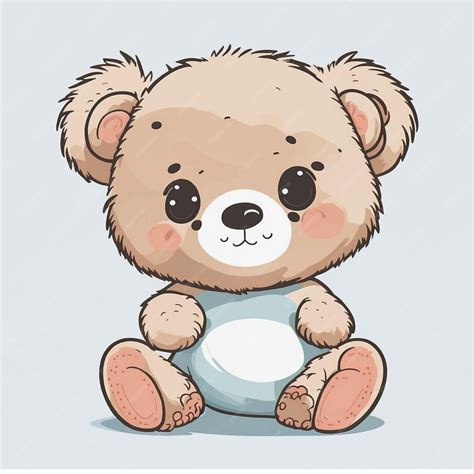 Niedlicher Babybär Cartoon Vektor Illustration Weißer Hintergrund