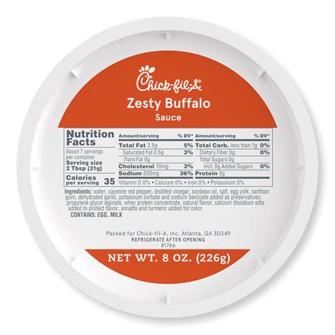 8oz Zesty Buffalo Sauce Chick Fil A