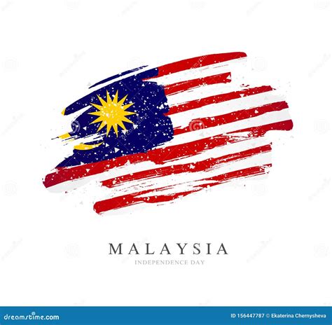 Flag Of Malaysia Vector Illustration On A White Background Stock