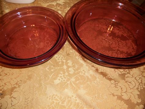 Vtg Vision Corning Ware Cranberry V B Ribbed Qt Casserole Dish