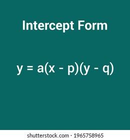 Intercept Form Quadratic Equation Stock Vector (Royalty Free ...