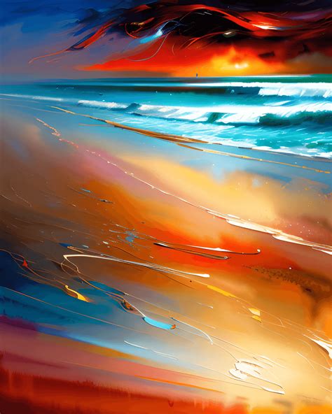 Raymond Swanley Abstract Beach Painting Creative Fabrica