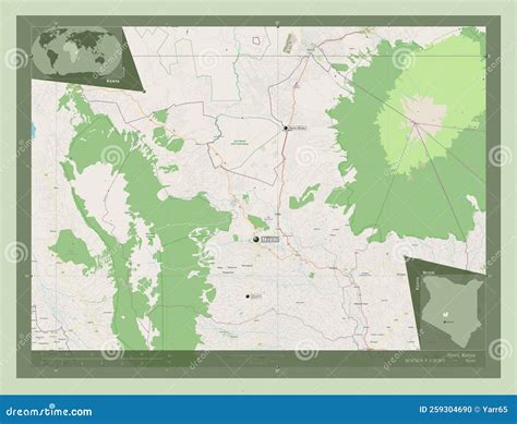 Nyeri, Kenya. OSM. Labelled Points of Cities Stock Illustration ...