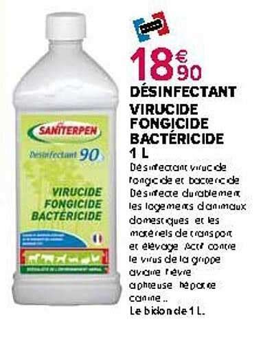 Promo Désinfectant Virucide Fongicide Bactéricide chez Kiriel