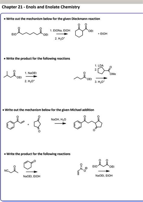 SOLVED Chapter 21 Enols And Enolate Chemistry Write Out The Mechanism