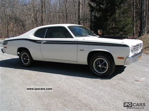 1974 Plymouth Duster 360 Ci V8 Go Wing Hood Scoop Mopar Car Photo