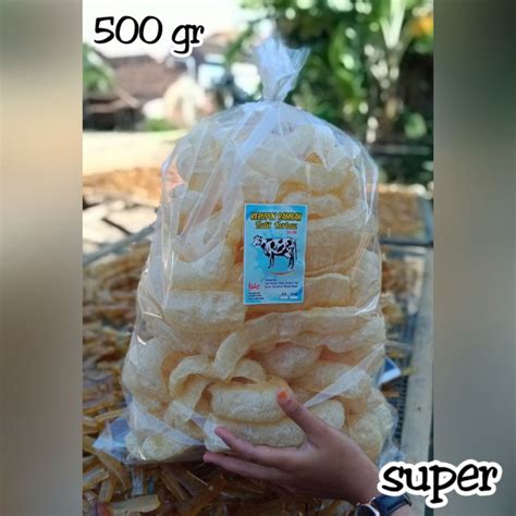 Jual Kerupuk Kulit Kerbau Gram Super Krupuk Rambak Potongan Panjang