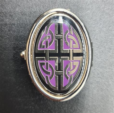 Celtic Collection Oval Pill Box Purple With Black Inlay Design Etsy