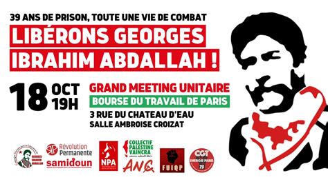 18 Octobre Grand Meeting Unitaire Pour La Libération De Georges