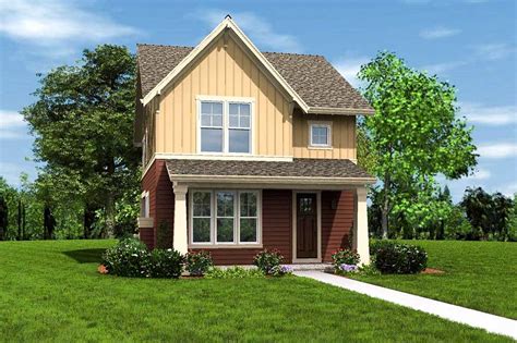 Narrow Home Plan with Rear Garage - 69518AM | Architectural Designs ...