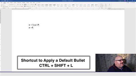 How To Insert Bullet Points In Word Using A Keyboard Shortcut Youtube