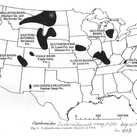 Carboniferous evaporite deposits in USA | Download Scientific Diagram