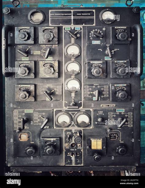 Vintage Switch Control Panel With Many Buttons Stock Photo Alamy