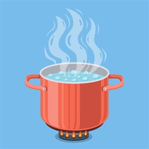 Boiling Water In Red Pot