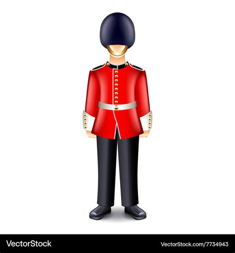 London Guard Isolated On White Royalty Free Vector Image