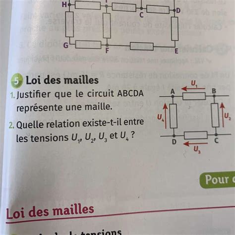 1 Justifier que le circuit ABCDA représente une maille 2 Quelle