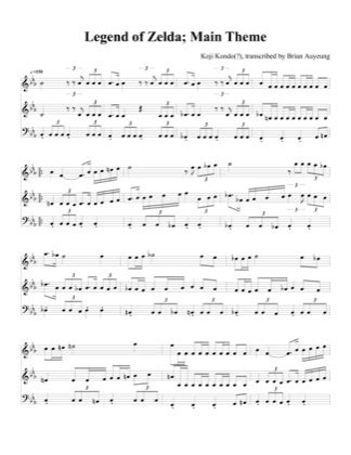 Main Theme - The Legend of Zelda Free Piano Sheet Music PDF