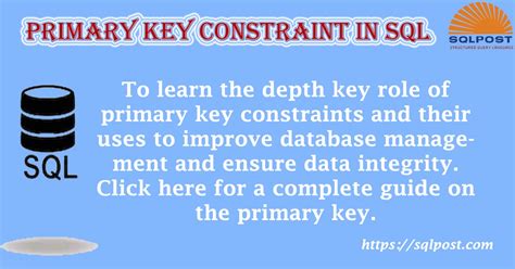 Primary Key Constraint In Sql Sqlpost Academy