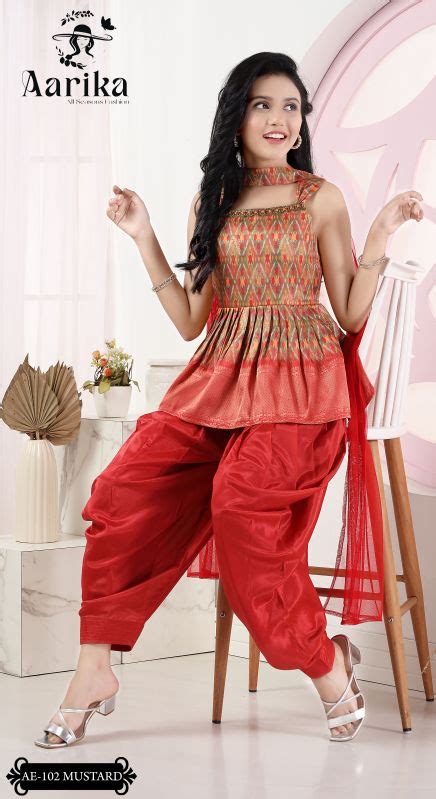 Girls Designer Silk Jacquard Fabric Dhoti Kurta Set At Best Price In Noida