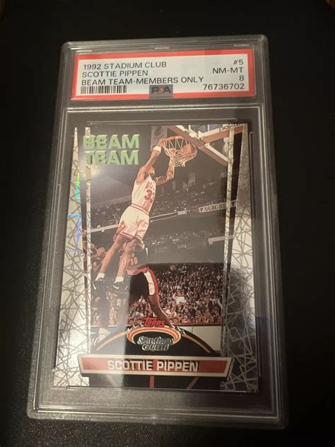 Scottie Pippen 1992 Stadium Club 5 Beam Team Members Only Price