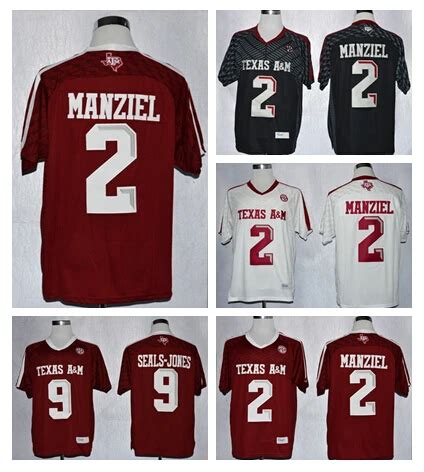 Texas A&M Aggies College Jerseys American Football 2 Johnny Manziel Jersey Red Black White 9 ...