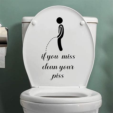 BJY Toilet Sticker Funny InIf You Miss Clean Your PissinSign Bathroom