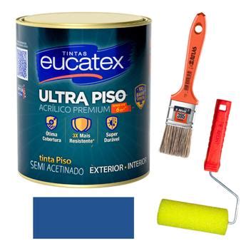 Kit Tinta Para Pintar Piso E Cal Ada Ml Rolo Pincel Eucatex