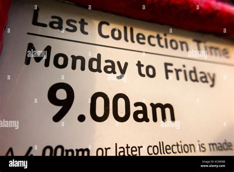 Last Collection time 9.00am / 9am morning Monday to Friday letter collection plate / next ...