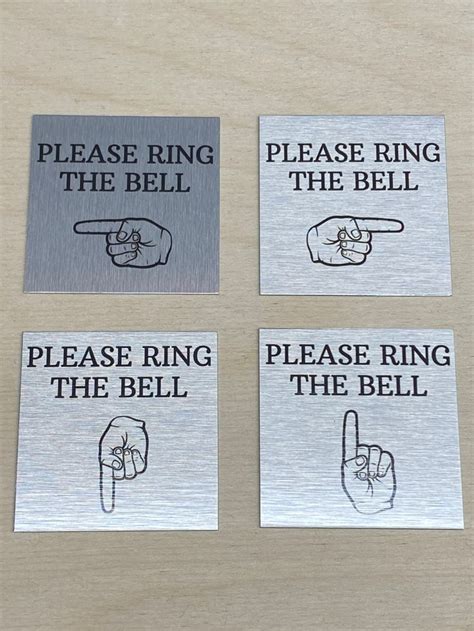 Please Ring The Bell Sign Plaque Weather Proof Aluminium Brushed Silver